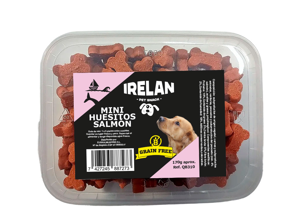 IRELAN MINI HUESITOS SALMON GRAIN FREE 170GR QB310