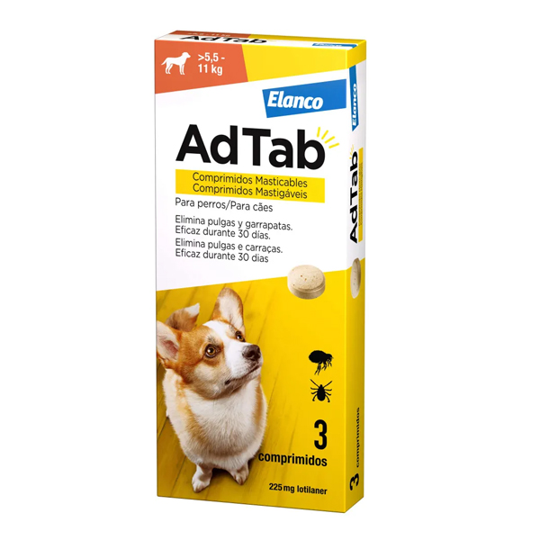 ADTAB 225mg (5,5-11KG) Perro Masticable 3Comprimidos