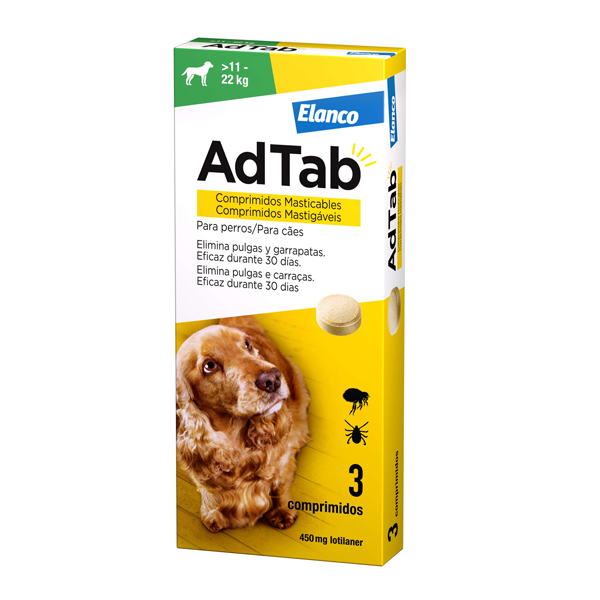 ADTAB 450mg (11-22KG) Perro Masticable 3Comprimidos