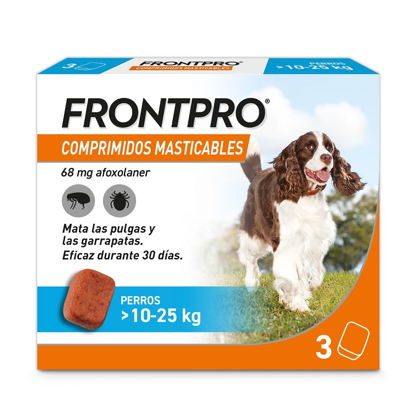 FRONTPRO 68mg(10-25KG) Perro Masticable 3Comprimidos