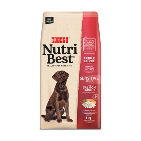 NUTRIBEST ADULT SENSITIVE SALMON &amp; RICE 3KG