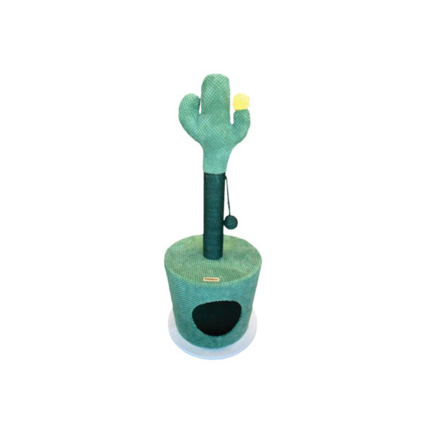 Rascador mini cactus con refugio y juguete colgante Twinbee W-121068