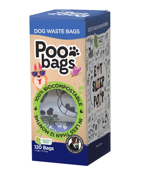Poo bags Bolsas biodegradables compostables 8Rollos x 15 Bolsas 726628