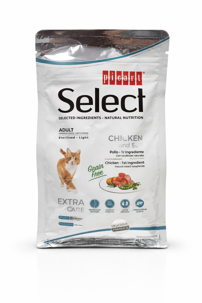 SELECT CAT ADULT GRAIN FREE - STERILISED·LIGHT 400gr.