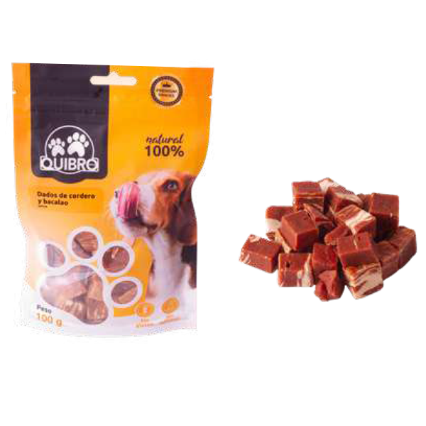Q.DADOS DE CORDERO Y BACALAO 100gr.QBPS108