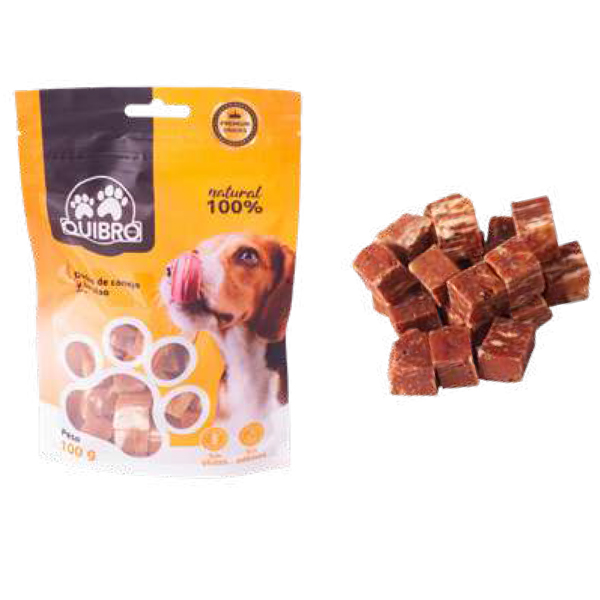Q.DADOS DE CONEJO Y BACALAO 100gr.QBPS107