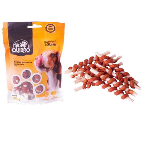 Q.PALITOS ENVUELTOS EN CONEJO 100gr.QBPS103