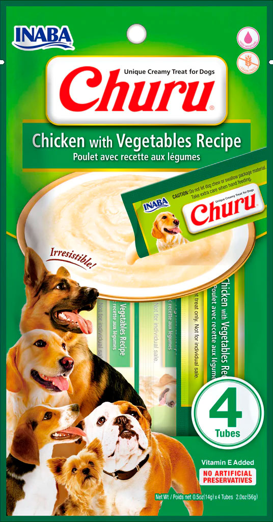 CHURU DOG RECETA POLLO Y VEGETALES 4P  CAJA 12uds