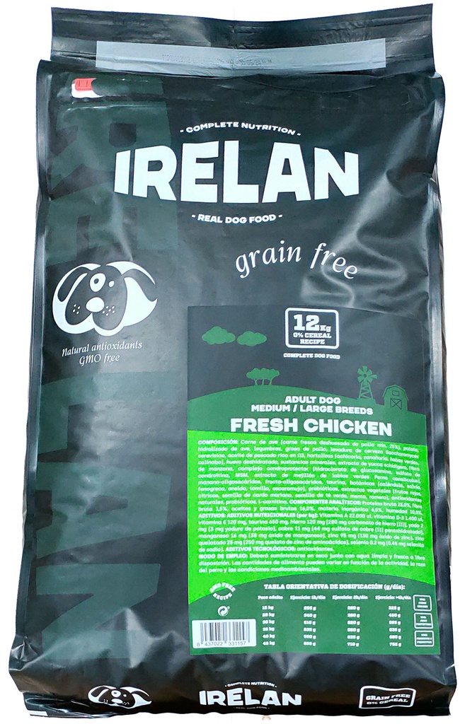 IRELAN GRAIN FREE ADULT DOG FRESH CHICKEN 12kg
