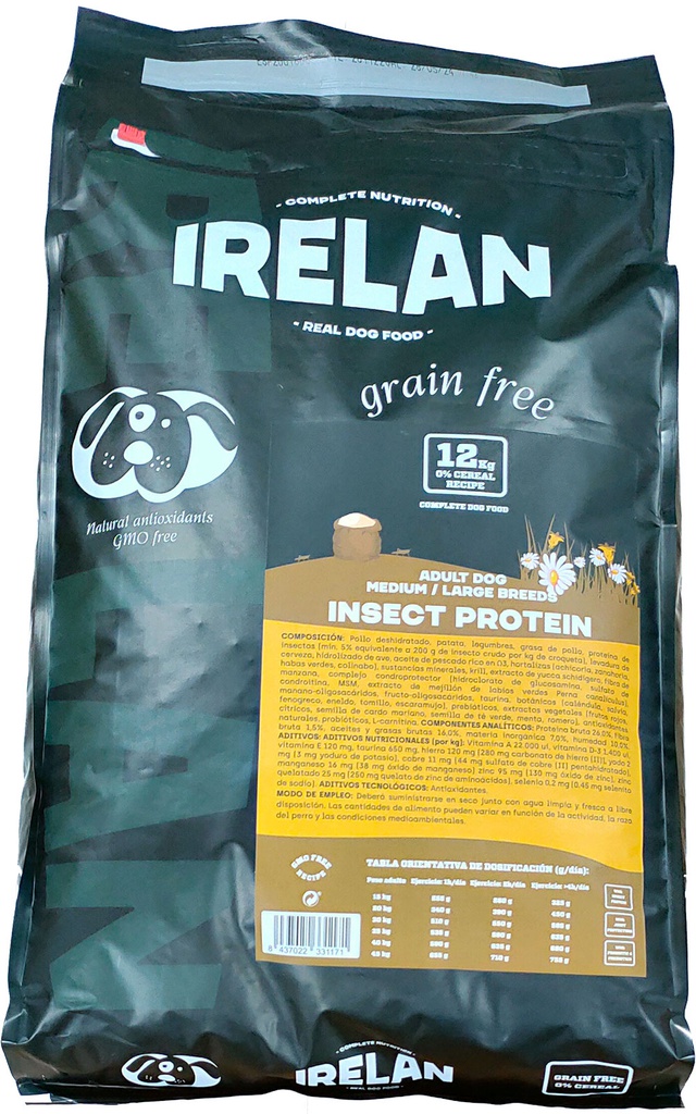 IRELAN GRAIN FREE ADULT DOG INSECT PROTEIN 12kg