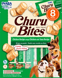 [8859387701336] CHURU DOG BITES RECETA POLLO Y ATUN CAJA 8uds