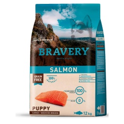 [8436538949160] BRAVERY PUPPY MEDIUM-GRANDE SALMON 12KG