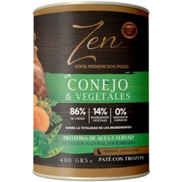 [8436572728905] ZEN LATA PERRO CONEJO Y VEGETALES 400gr.