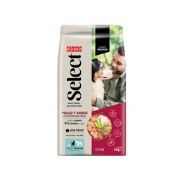 [8436011150502] SELECT ADULT MEDIUM CHICKEN&amp;RICE 3KG