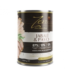 [8436572723832] ZEN LATA PERRO JABALI Y PAVO 400gr.